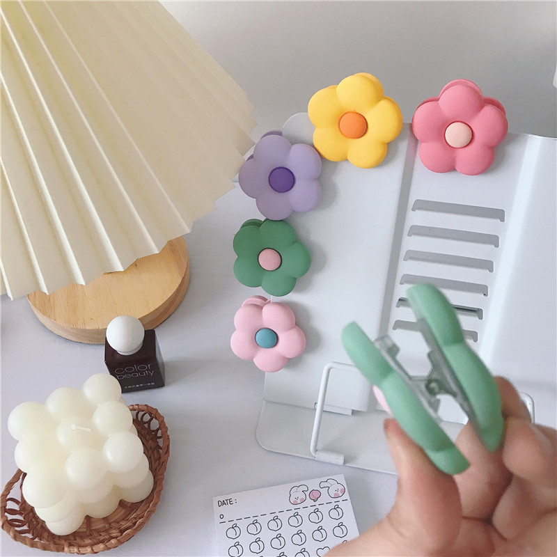 Cute Elegant Breeze Flowers clips Students' Examination of Paper Information Collation of plastic clip snacks Bills folder Female