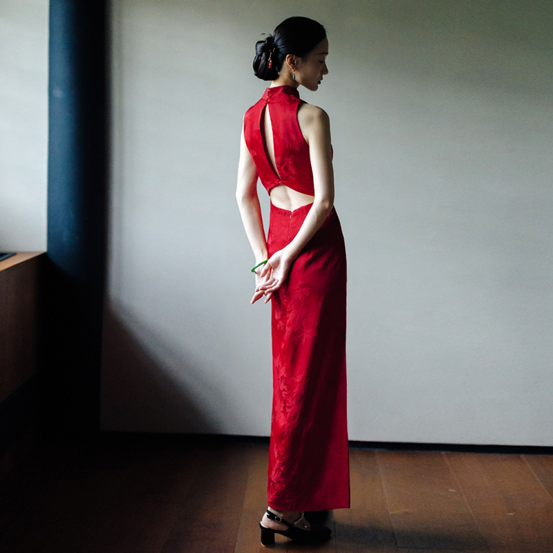 Sunshine丨New Chinese-Style Improved Red Cheongsam Toast Dress for Women, High-End Bride Engagement Wedding Homecoming Dress, Sleeveless Sunshine丨New Chinese-Style Improved Red Cheongsam Toast Dress for Women, High-End Bride Engagement Wedding Homecoming Dress, Sleeveless