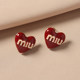 British Dura Walk 2023 Niche Design Red Earrings High-End Heart-Shaped Sterling Silver Elegant Earrings Festive