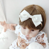 White bow baby hair band baby cute princess headdress Baby Full Moon 100 days old red hair accessories