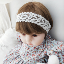 Lace baby fontanelle hair belt summer baby girl headgear cute forehead floral headdress princess hair accessories White