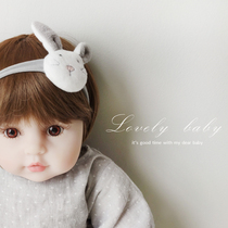 Baby headgear hair band cute super cute cartoon rabbit hair accessories autumn and winter female baby 100 days old fontanelle floral headdress