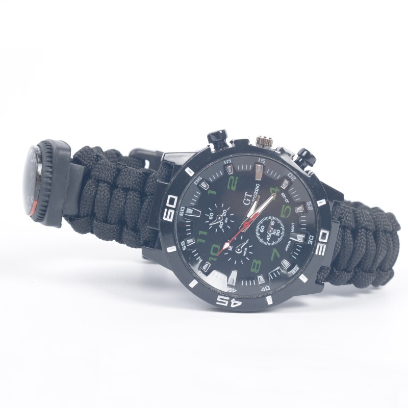 Wild Survival Multifunctional Survival Watch Special Forces Tactical Bracelet Outdoor Paracord Braided Compass Bracelet