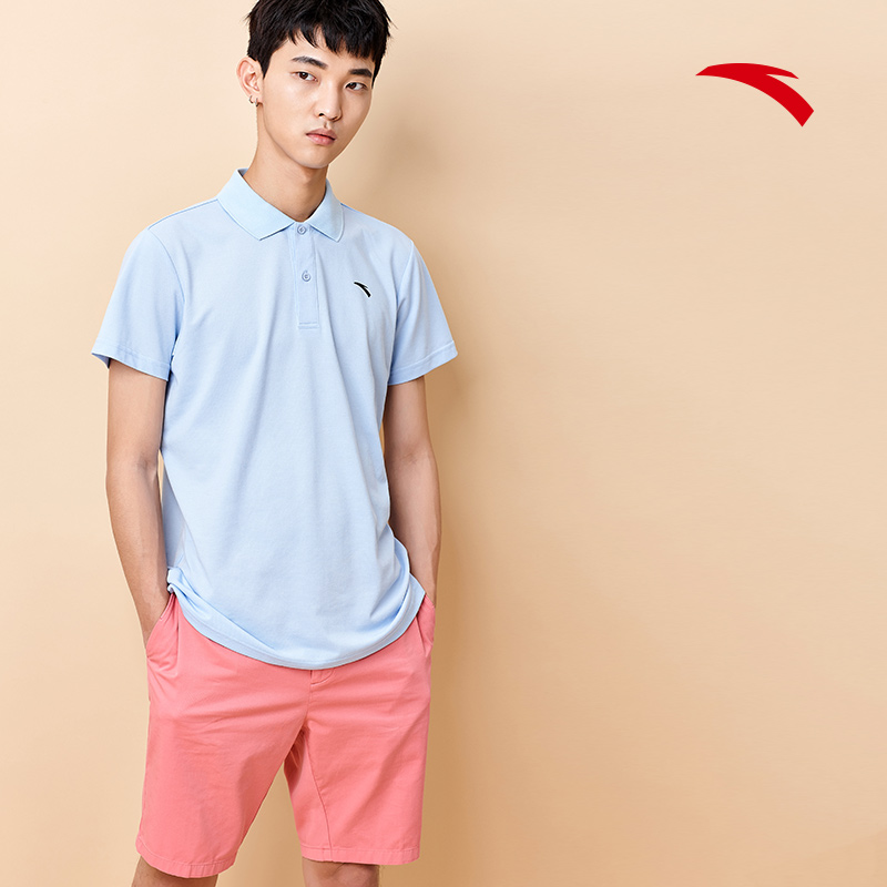 Trang web chính thức của Anta nam ngắn tay 2019 hè mới đơn giản thời trang áo len thoải mái áo sơ mi POLO thời trang áo thun - Áo polo thể thao áo polo nam trung niên