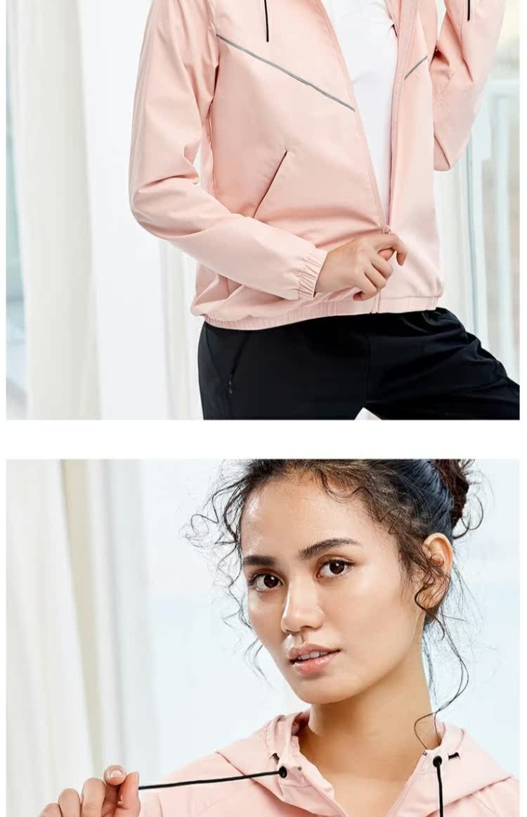 Anta áo khoác nữ 2019 hè mới khảm mũ trùm đầu thể thao áo gió nữ áo khoác đích thực phụ nữ - Áo gió thể thao áo khoác nam gió