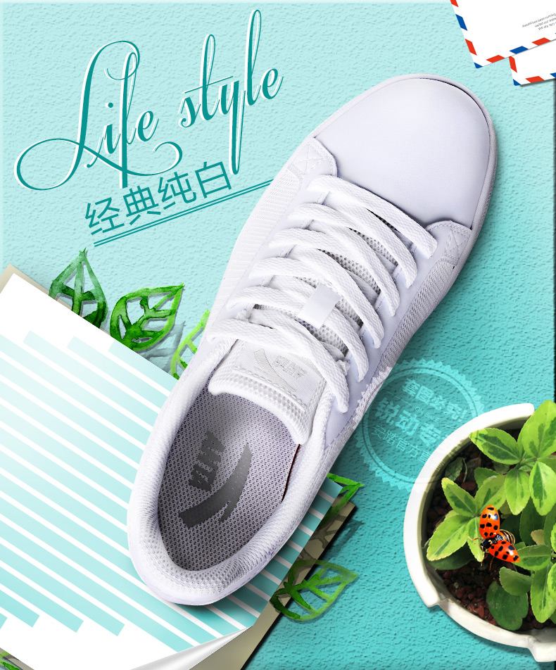 Anta giày nữ giày dép 2018 mới lưới thoáng khí giày thể thao trọng lượng nhẹ chịu mài mòn nhỏ màu trắng giày thời trang giày thường giầy thể thao