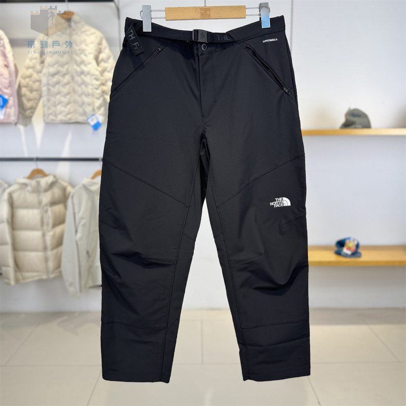 26 Autumn/Winter New Thenorthface Softshell Pants Men's Outdoor Fleece-Lined Splash-Proof Casual Trousers 8Kgj