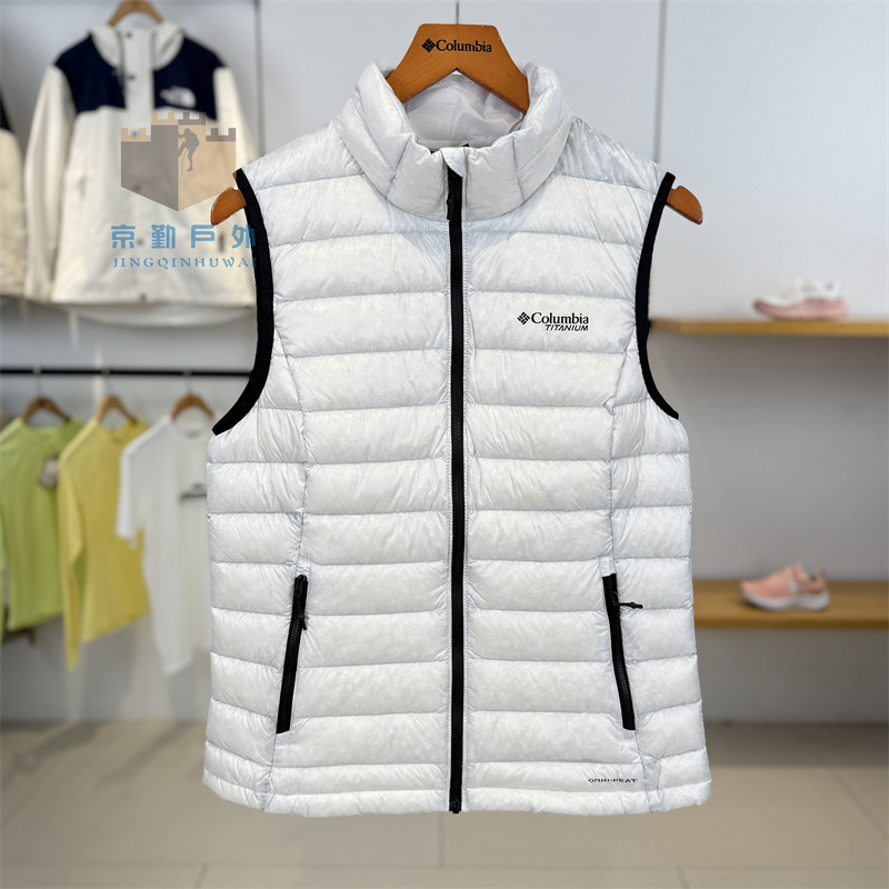 Autumn and Winter New Colombian Outdoor Women's Titanium Water-Repellent Goose down 700 Fill down Vest Wk4588