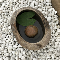  Stone fish tank pool Courtyard natural rough stone sink Outdoor running water fish pebble pool small flower pot decoration