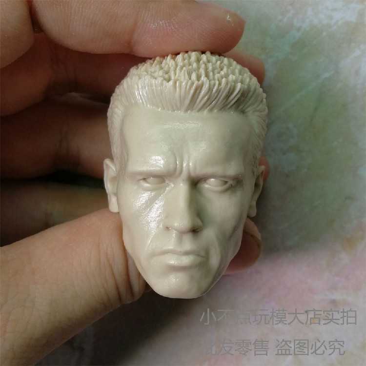1 6 white die head carving ultimate warrior T800 Arnold Schwarzenegger sketch model vegetarian mold