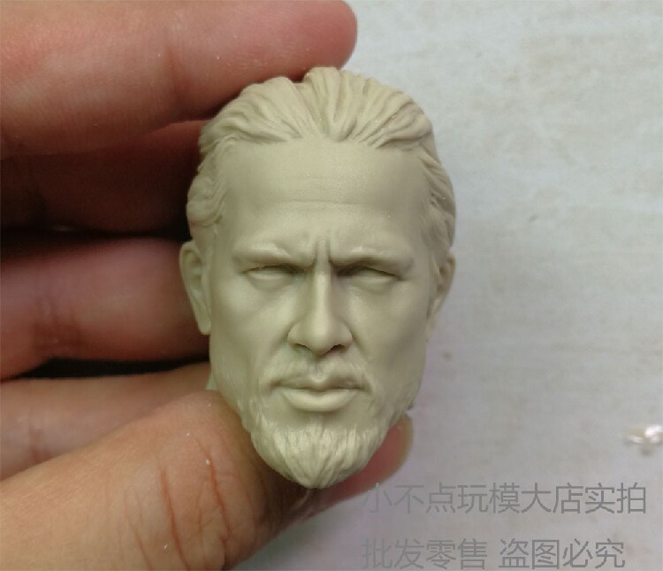 1 6 Charlie Hunnam Head Sculpture White Model American TV Series Son of Chaos Soldier Accessories