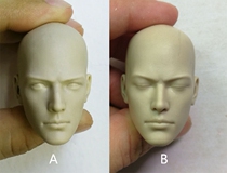 1 6 head carving monk white mold universal facelift head soldier accessories