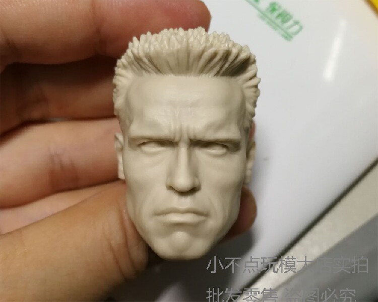 1 6 White mold Schwarzenegger's head carving solo dragon pool devil commander Soldiers Accessories