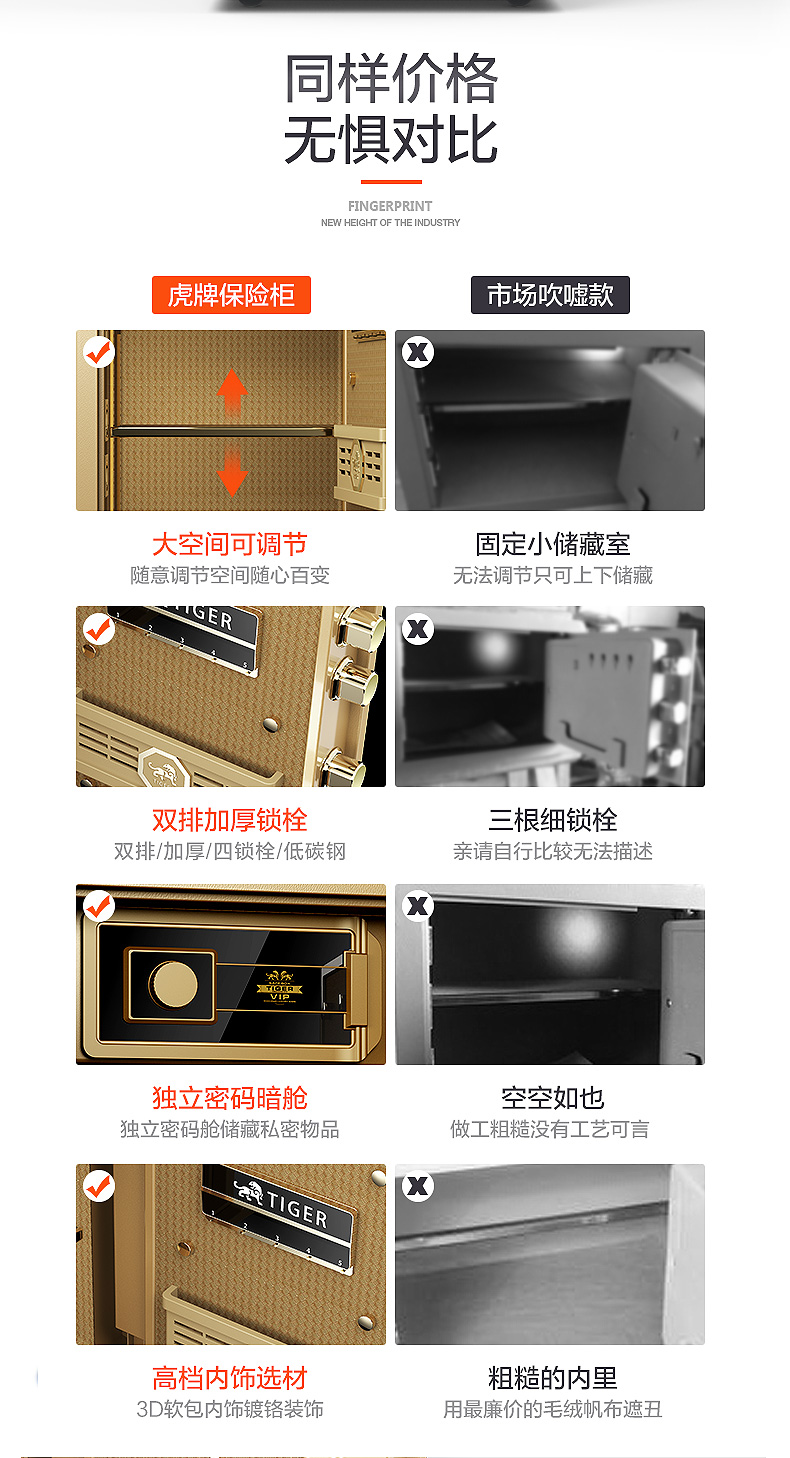 虎牌保险柜wifi智能办公指纹密码80cm高大型全钢入墙保险箱 虎牌保险柜wifi智能办公指纹密码80cm高大型全钢入墙保险箱