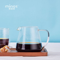 minos hand-brewed coffee sharing pot Japanese-style simple heat-resistant glass pot ins net red American coffee pot
