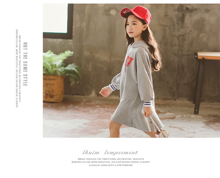 Cha mẹ và con gái mẹ mùa thu áo len dài tay váy cotton thời trang Hàn Quốc lớn trẻ em nước ngoài