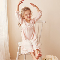 RoseTree Girls Nightdress Spring and Autumn Thin Long Sleeved Childrens Pajamas Summer Palace Princess Girl Baby Home Clothes