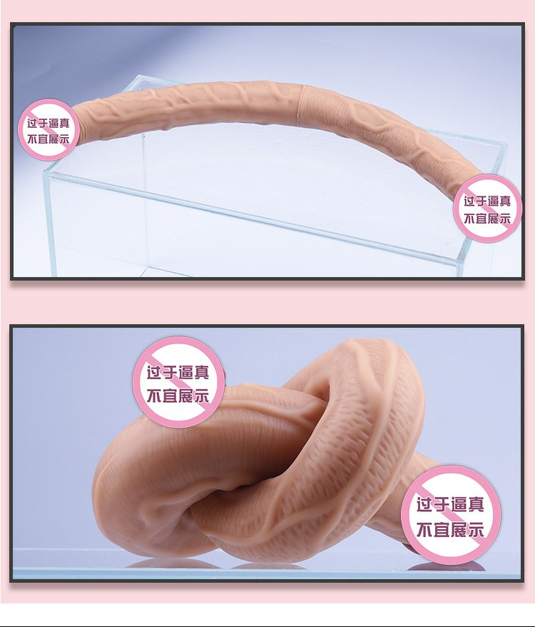 Female male silicone fake chicken put female simulation double-headed extended penis penis super long yin diameter slender anal whip snake