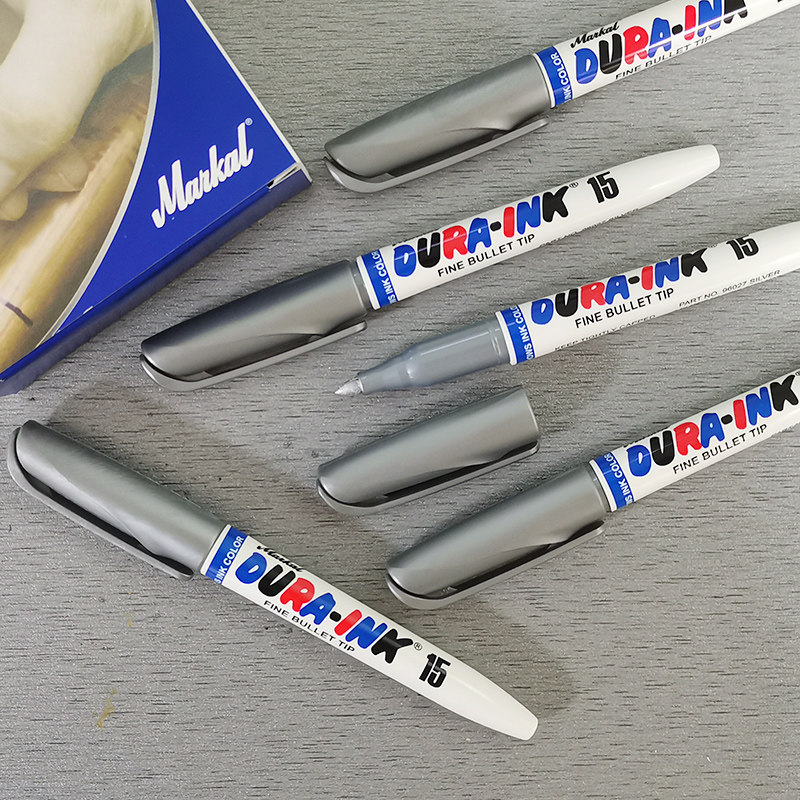 美国MARKAL 15#银色记号笔银白色油性笔防水速干不可擦标记1.0MM