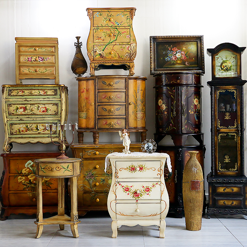 European-style furniture bucket cabinet hand painted porch platform shoe cabinet home decoration sofa side several dining side cabinet indoor soft clothing