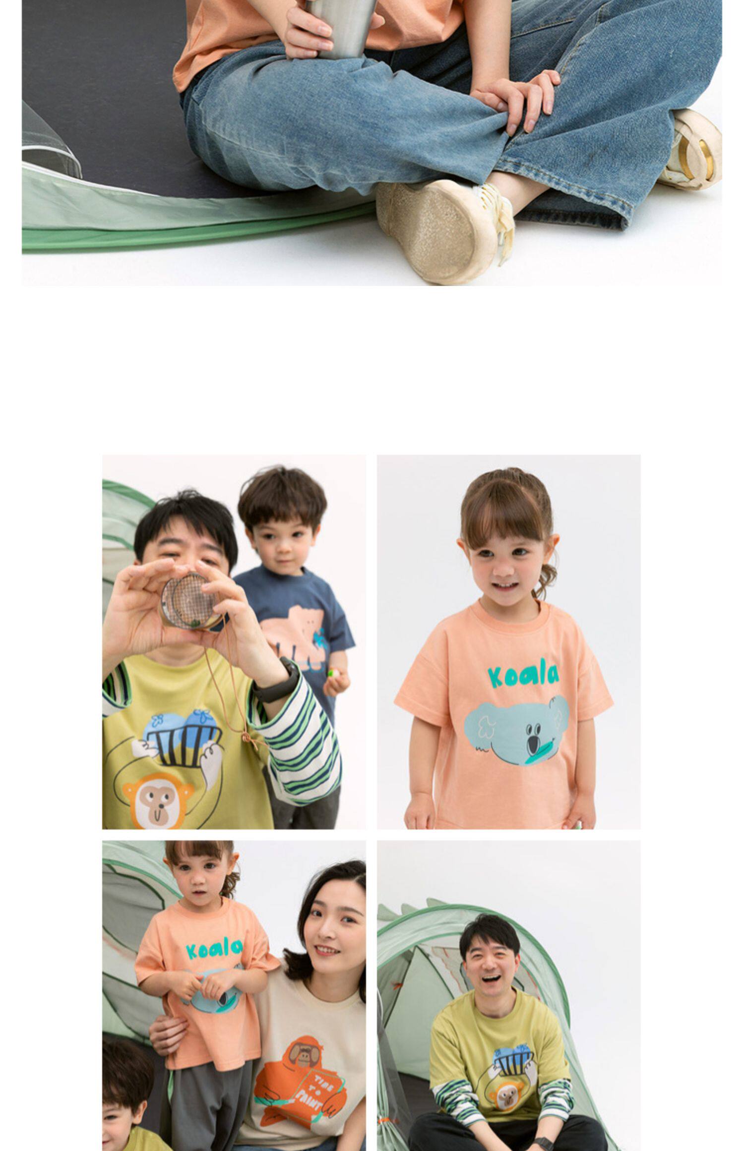 Совместное имя детской одежды папа лезет& красный гора зоопарк отцовство Футболка лето ребенок семья из троих хлопок      