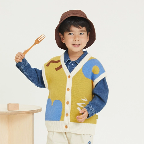 Демисезонный детский милый жилет подходит для мужчин и женщин для отдыха, кардиган