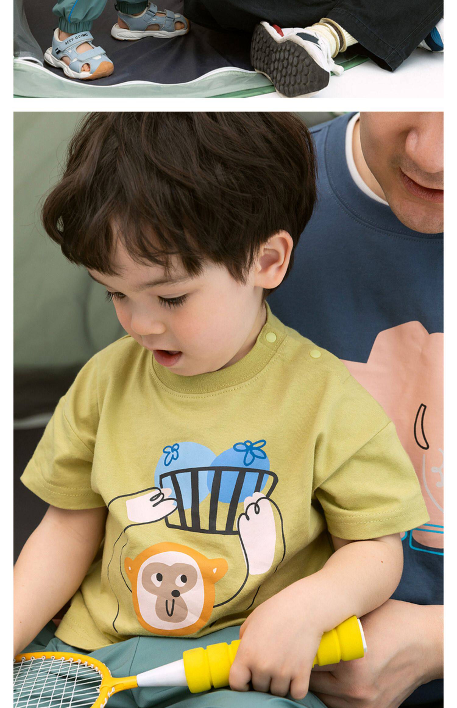 Совместное имя детской одежды папа лезет& красный гора зоопарк отцовство Футболка лето ребенок семья из троих хлопок      