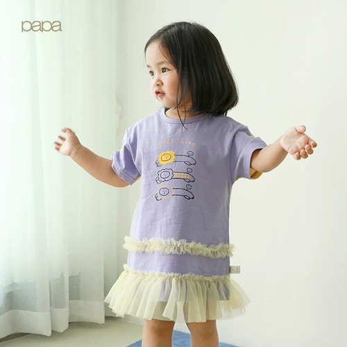 Летнее хлопковое платье для девочек для отдыха, юбка, из фатина, 1-5 лет