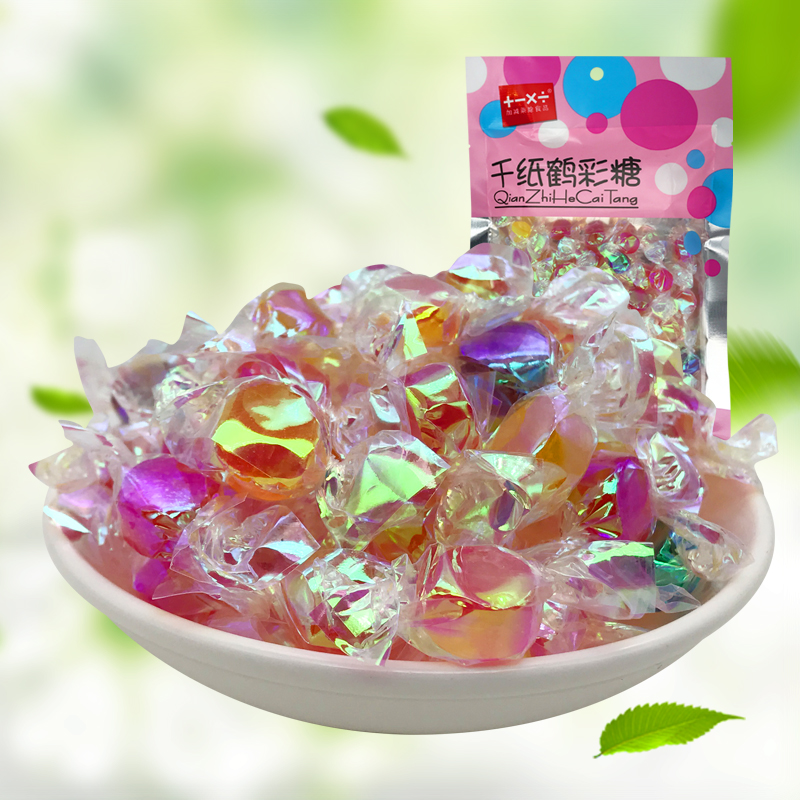 Thousands of paper cranes candy colorful sugar Hsu May sugar water fructose Children's delight Creative Zero Food Speciality Bagged 68g