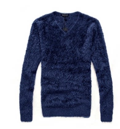 ດູໃບໄມ້ລົ່ນແລະລະດູຫນາວແບບເກົາຫຼີ slim ຂົນຍາວ sweater plush ຜູ້ຊາຍ V-neck cardigan base layer ຫນາ trendy ສົ່ງຟຣີ