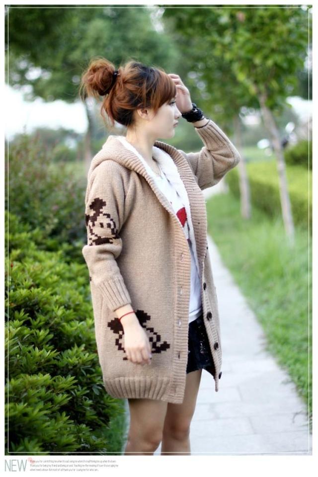 Mùa thu và mùa đông mới kích thước lớn của phụ nữ phiên bản Hàn Quốc của twist trong chiếc áo len dài trùm đầu cộng với áo len nhung dày ấm áp áo khoác nữ áo gile len nữ