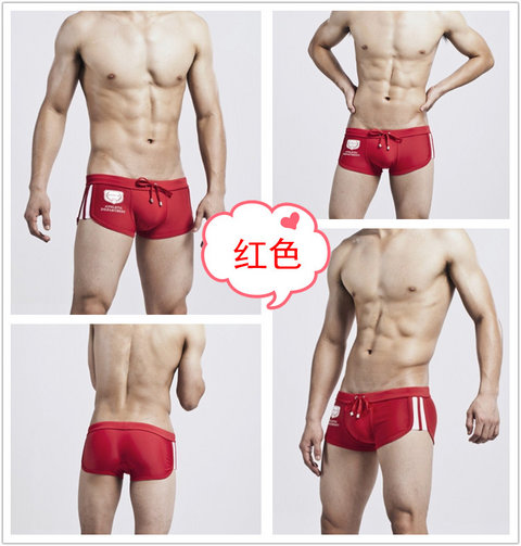 Một mảnh quần bơi nam SEOBESE quần short boxer Thời trang U lồi quần áo tắm nam thấp quần bơi nam lửng