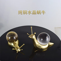 White crystal ball ornaments transfer feng shui transparent ball snail glass town house fortune office table large home