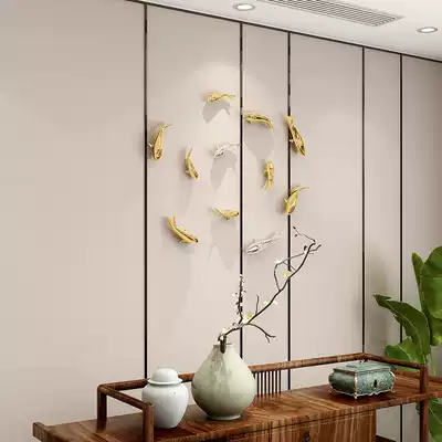 Living room modern wall decoration pendant abstract home wall decoration fish creative wall hanging three-dimensional electroplating hanging decoration wall decoration