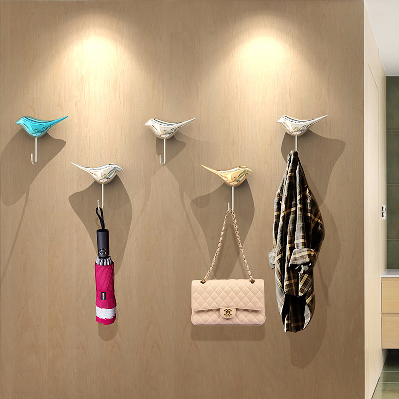 ins Nordic Creative Little Bird hanging clothes hook doorway Xuanguan Clothing Store Wall Decoration Hook Wall-mounted Key Racks