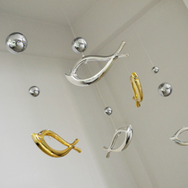 Creative air ornaments Meichen shopping mall atrium hanging wedding window decoration props decoration curtain decoration electroplating fish