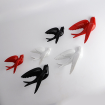 Living room wall decoration swallow clubhouse Image wall decoration electroplating resin crafts wall decoration pendant bird