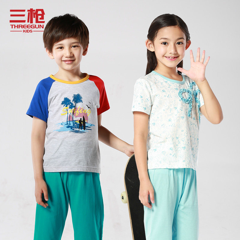 三枪 纯棉 儿童睡衣家居服套装 天猫优惠券折后￥39.9包邮（￥69.9-30）男、女童多款可选