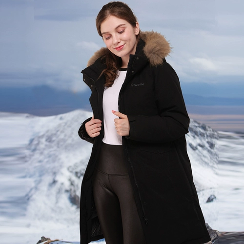 Acome/阿珂姆 Длинный зимний бархатный пуховик, средней длины, гусиный пух, увеличенная толщина