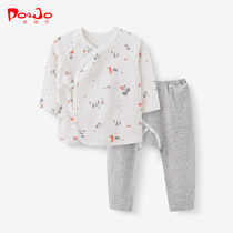 Piao Qiao male and female baby warm underwear suit baby toddler base long clothes trousers cotton spring and autumn