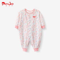 Piao Qiao Spring and Autumn Newborn Baby One-piece Clothes Baby Climbing Clothes Baby Climbing Clothes Newborn Warm Pajamas