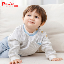 Piao Qiao spring and autumn newborn baby clothes sweater top long sleeve casual baby clothes childrens clothes autumn clothes