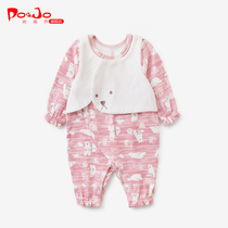 Piao Qiao baby conjoined clothes warm ha clothes climbing clothes baby clothes newborn long sleeves out to carry clothes