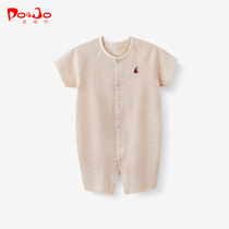Piao Qiao summer newborn baby clothes for men and women Baby short sleeve jumpsuit
