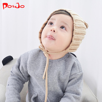 Piyou Qiao autumn and winter baby cap male and female baby baby cute ear protection wool child super cute tide hat Korean version
