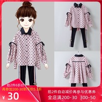 Little girl shirt girl jacket foreign child baby wave dot shirt