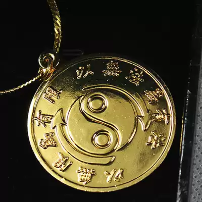 Bruce Lee Tai Chi chain plated 24k real gold necklace Long brother personally designed Jeet Kune Kune Knight Memorial Boutique