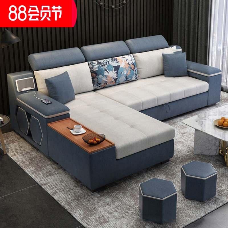 Multifunctional foldable sofa bed dual-use living room double small apartment telescopic bed net celebrity single sitting and sleeping economy