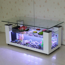 Coffee table fish tank living room home study rectangular creative ecology water-free glass goldfish tank aquarium customized