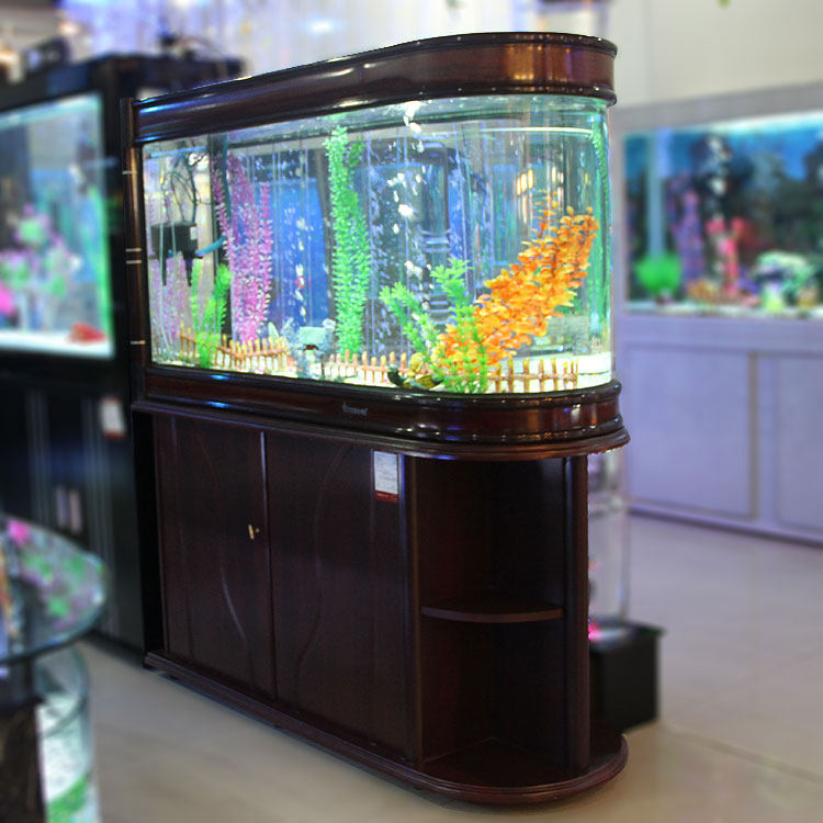 Bullet ecological goldfish tank living room for large medium-sized screen partition of the sea glass aquarium customized